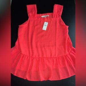 Loft Square Neck Pink Peplum Shirt Size XS NWT fairy festival